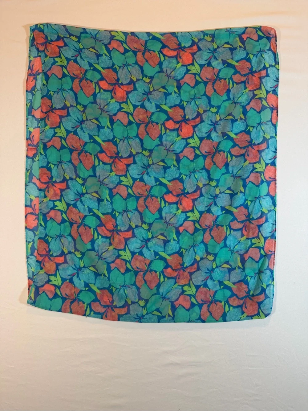 Aerie Infinity Scarf Floral Pink Blue Green Light Weight Boho Feminine 049